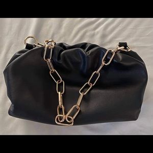 Faux Leather Chain Strap Clutch